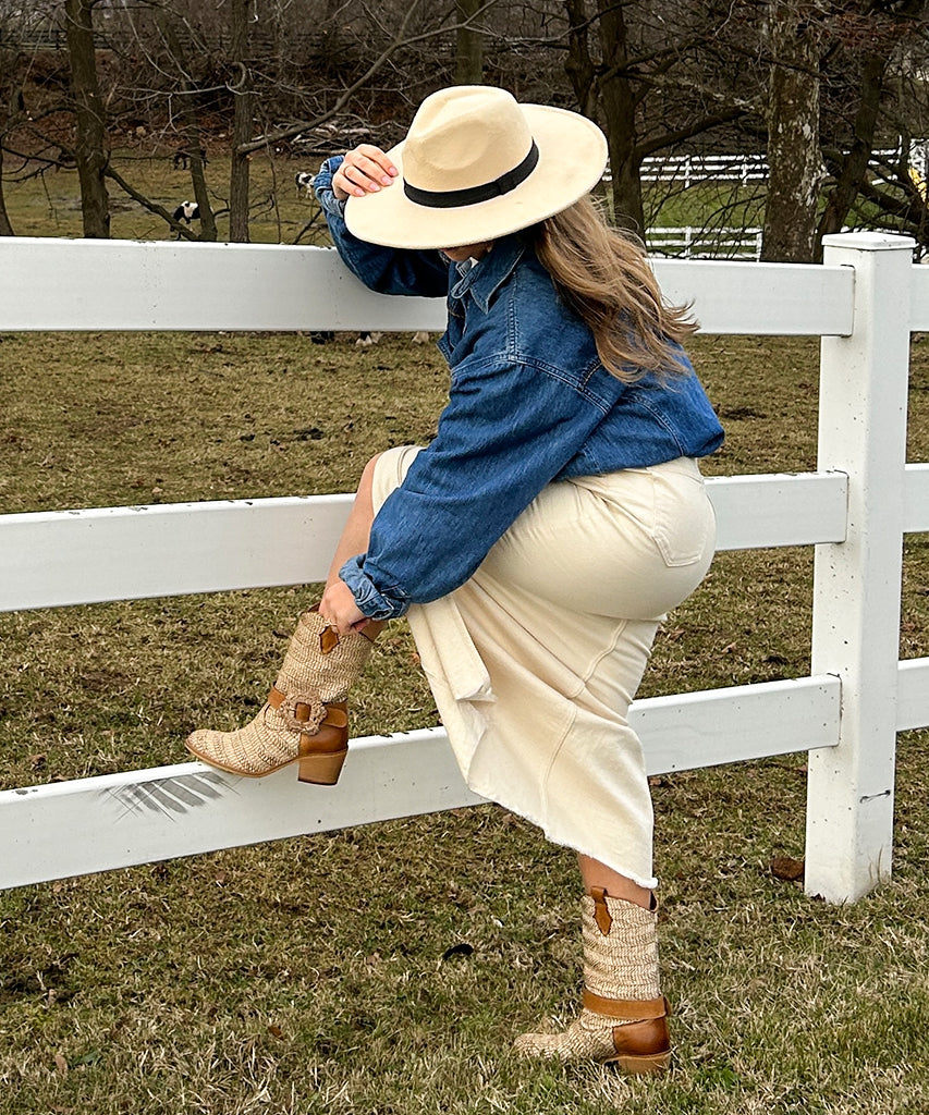 HOSS BOOTS BROWN MULTI RAFFIA - Image 5