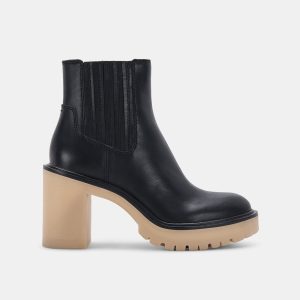 CASTER H2O BOOTIES BLACK LEATHER - re:vita