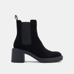 GUNNER BOOTIES BLACK SUEDE - re:vita