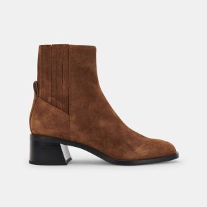LAYTON BOOTIES DK BROWN SUEDE - re:vita