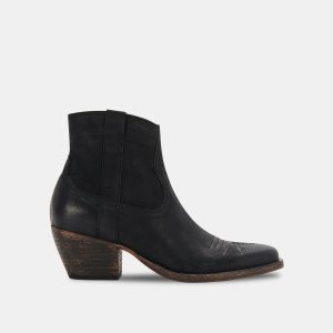 SILMA BOOTIES BLACK LEATHER - re:vita
