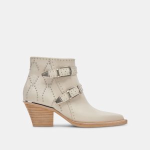 RONNIE BOOTIES IVORY LEATHER - re:vita