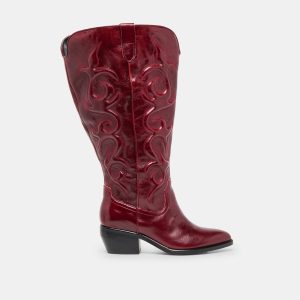 MIRLA EXTRA WIDE CALF BOOTS OXBLOOD LEATHER