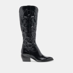 MIRLA BOOTS BLACK LEATHER