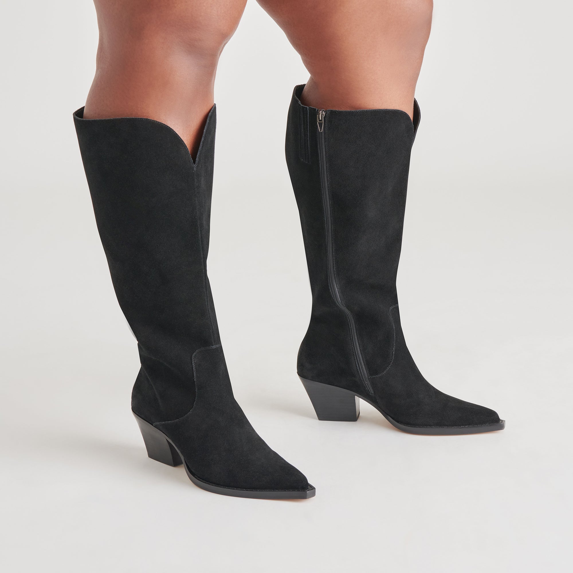 RAJ EXTRA WIDE CALF BOOTS ONYX SUEDE - Image 2