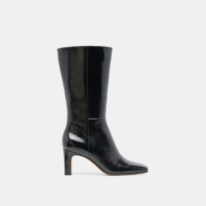 RIGGS WIDE CALF BOOTS BLACK LEATHER