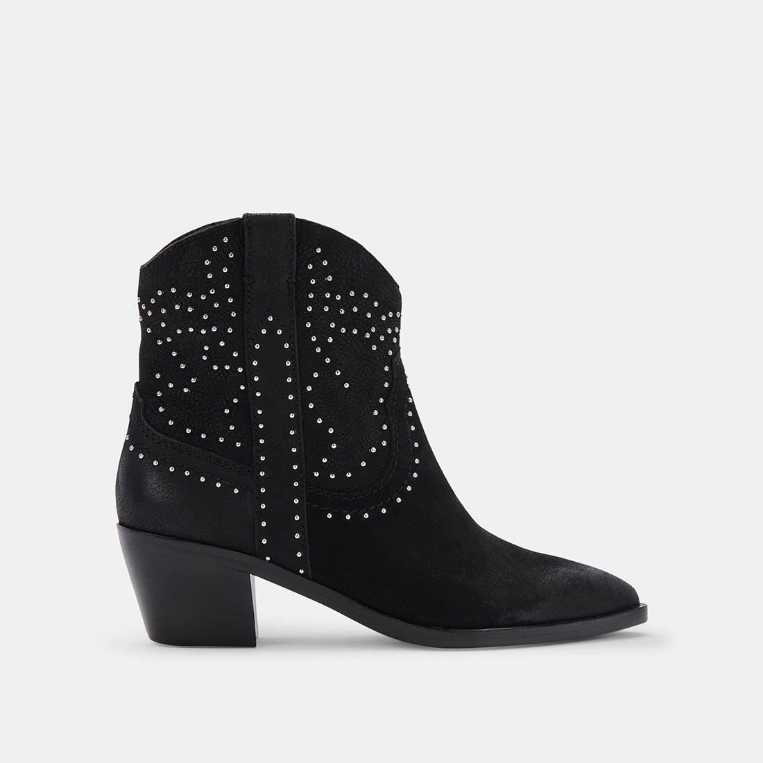 SOLOW STUD BOOTIES BLACK NUBUCK - re:vita