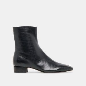 TARINE BOOTIES BLACK LEATHER