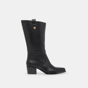 VERN WIDE CALF BOOTS BLACK LEATHER