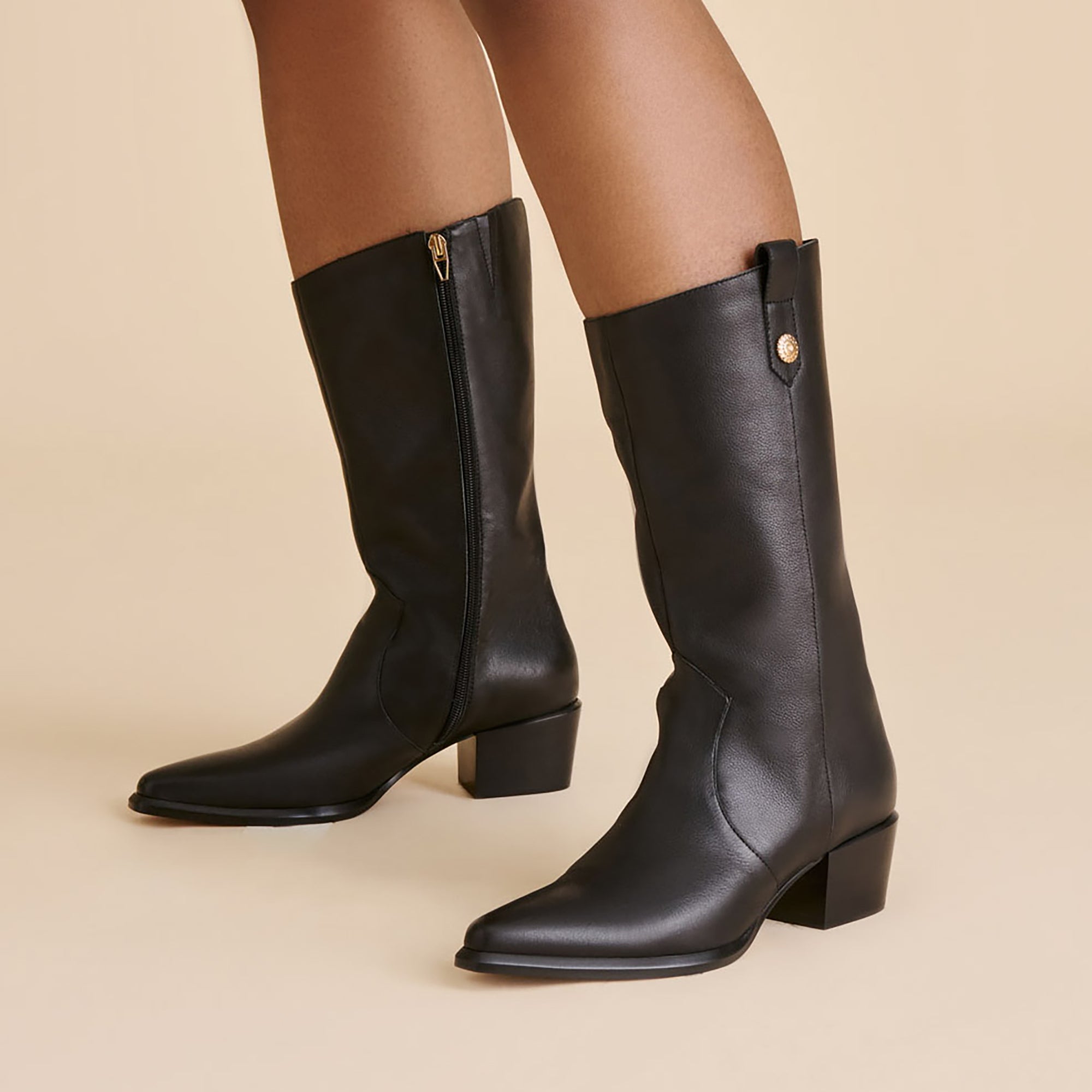 VERN WIDE CALF BOOTS BLACK LEATHER - Image 4