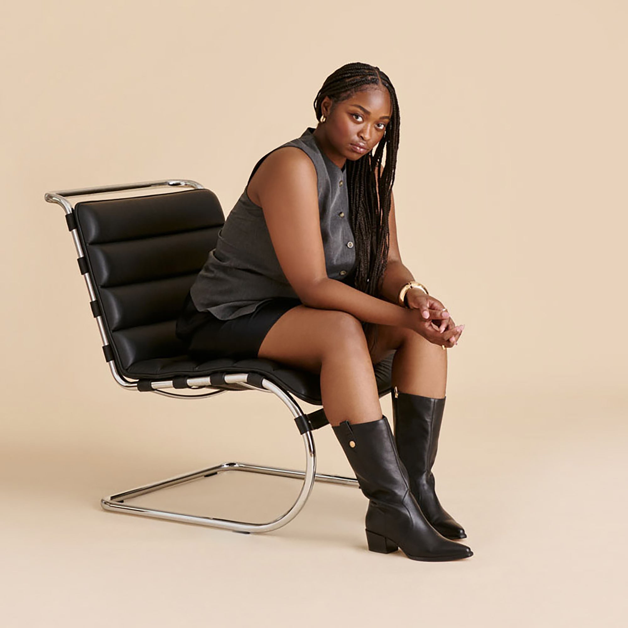 VERN WIDE CALF BOOTS BLACK LEATHER - Image 2