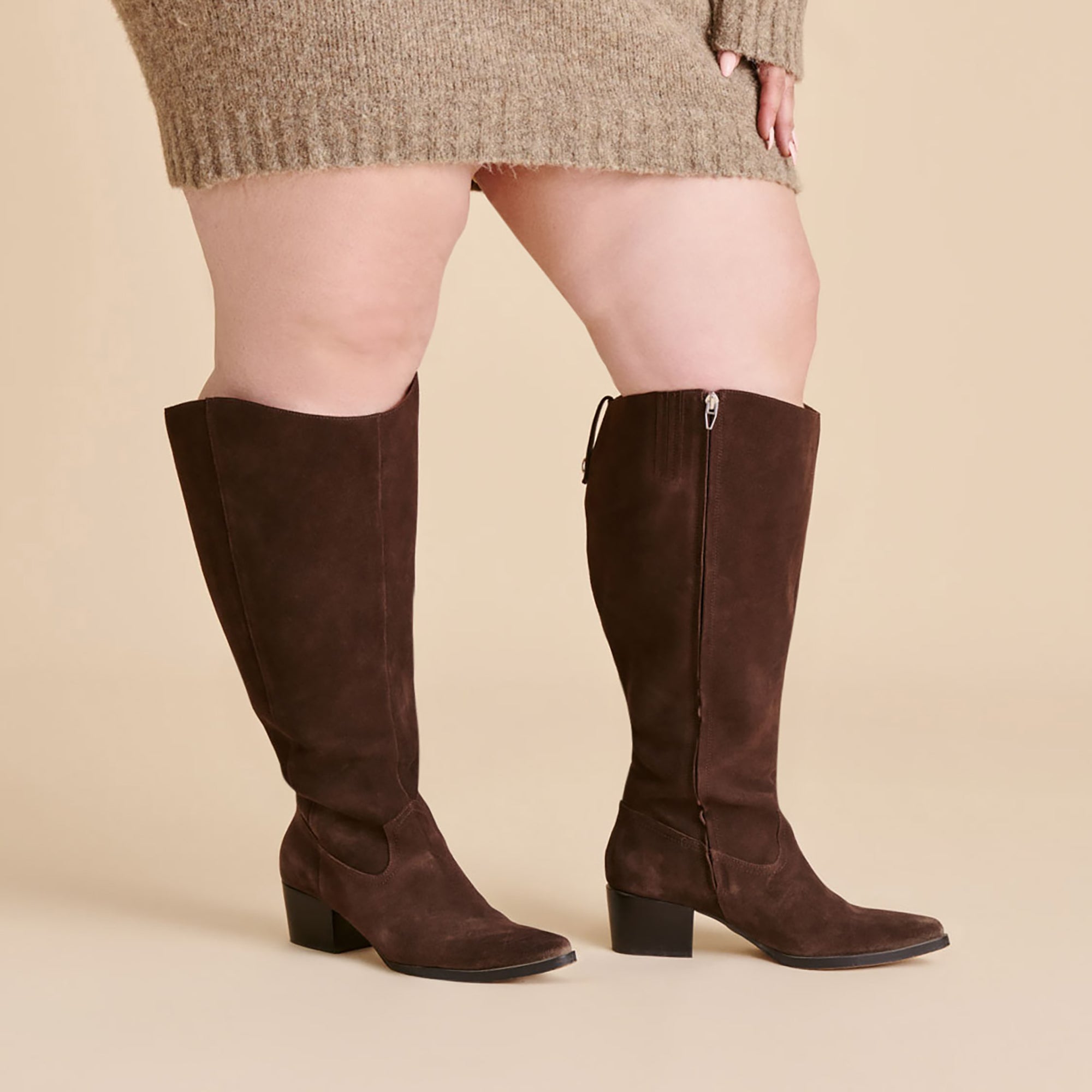 VIRONA H2O EXTRA WIDE CALF BOOTS DK BROWN SUEDE - Image 8