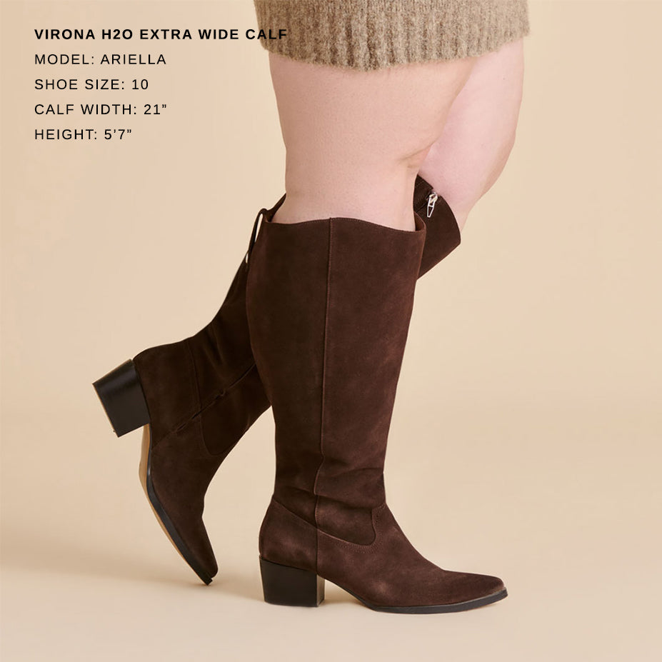 VIRONA H2O EXTRA WIDE CALF BOOTS DK BROWN SUEDE - Image 2