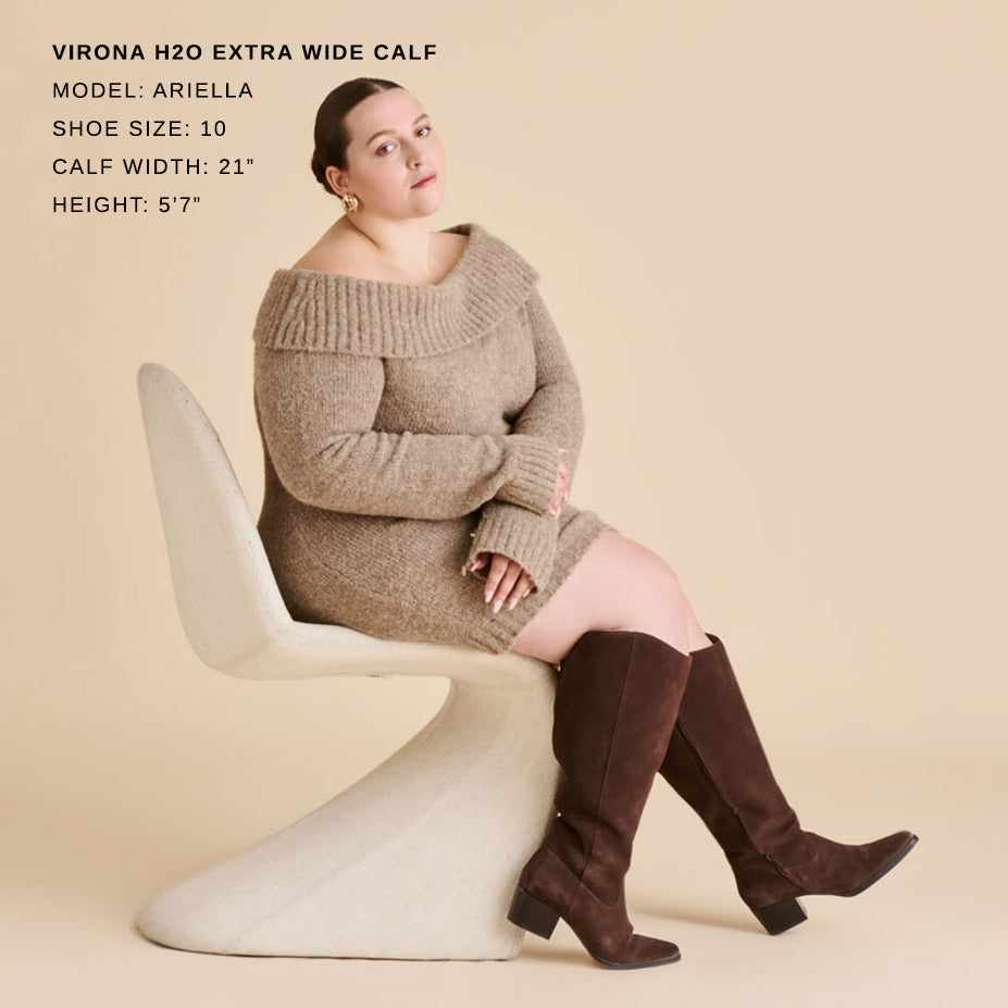 VIRONA H2O EXTRA WIDE CALF BOOTS DK BROWN SUEDE - Image 4