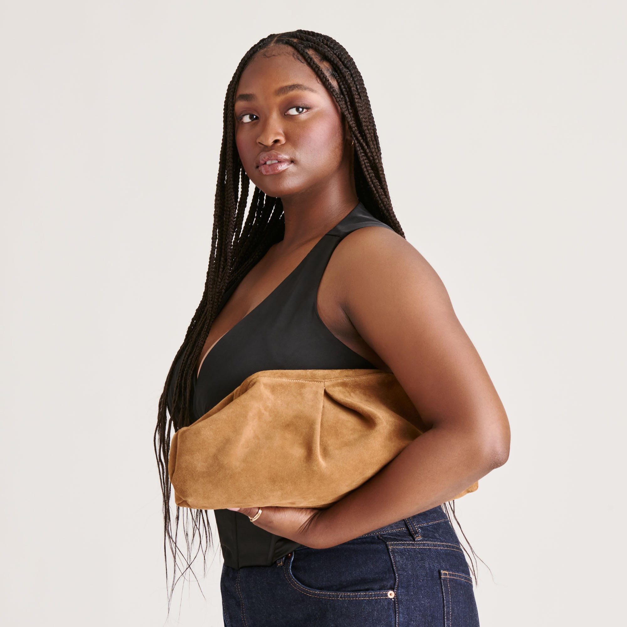 SAHARA CLUTCH COGNAC SUEDE - Image 5