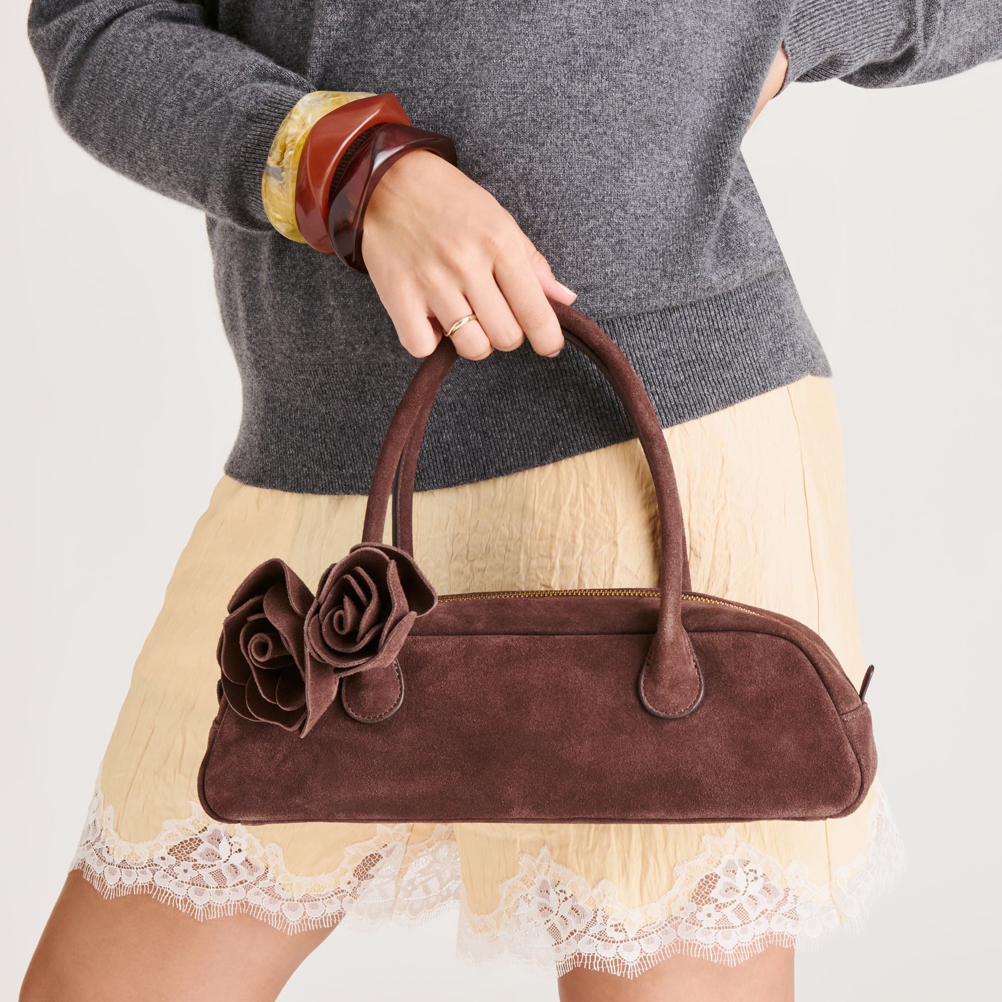 BORACAY SHOULDER BAG CHOCOLATE SUEDE - Image 6