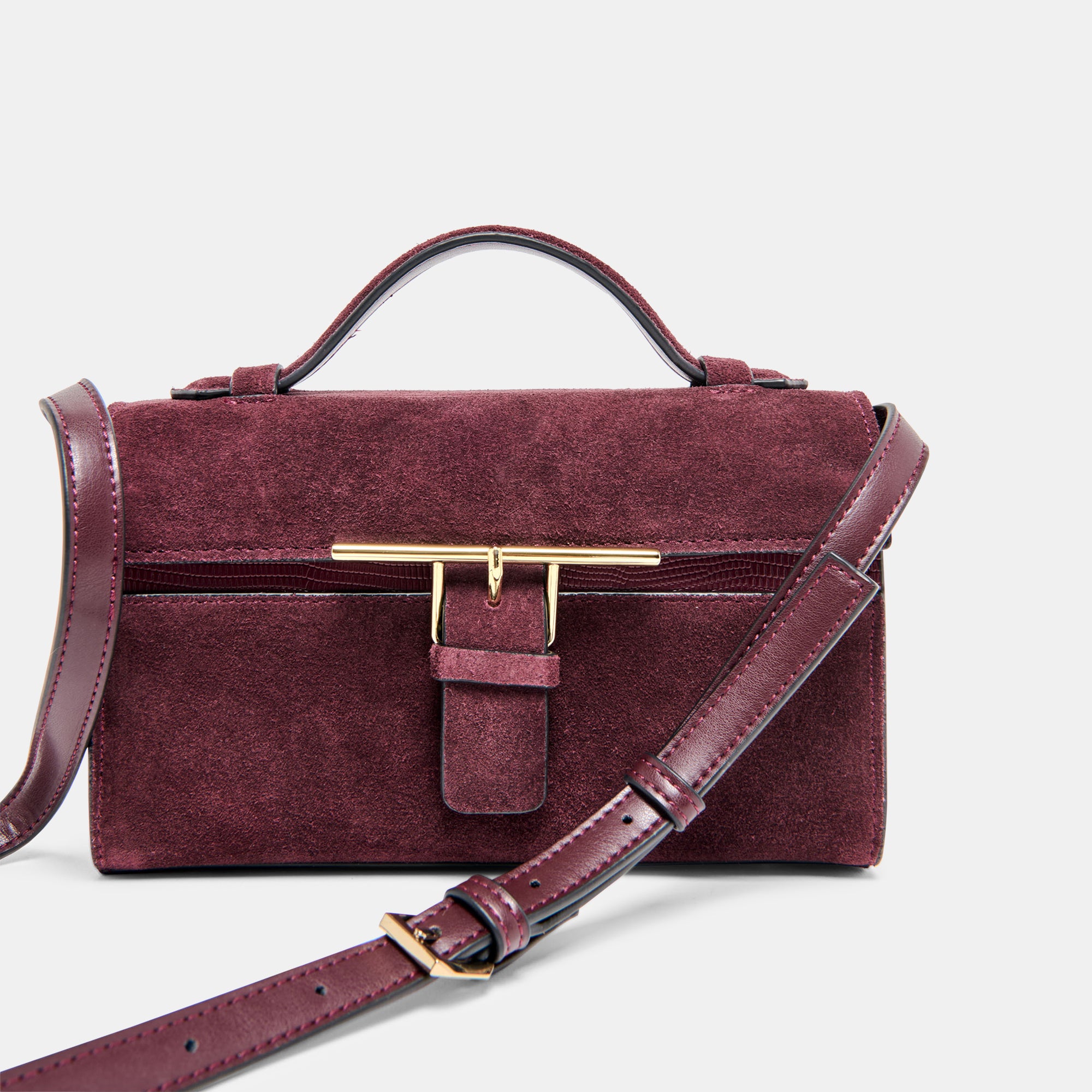 ZANNONE CROSSBODY BURGUNDY SUEDE - Image 9