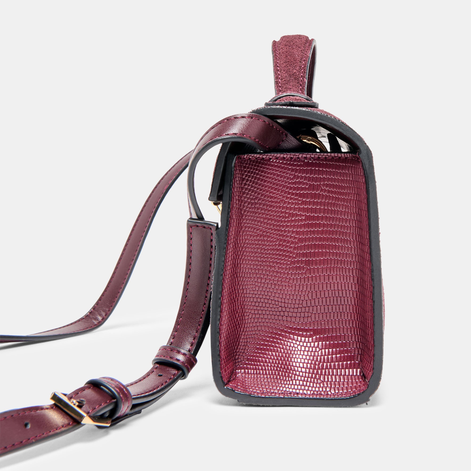 ZANNONE CROSSBODY BURGUNDY SUEDE - Image 5