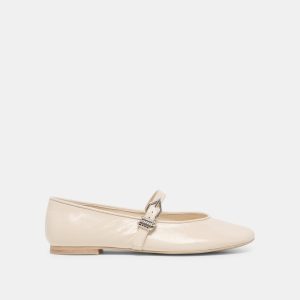 ALIZZA BALLET FLATS CREME CRINKLE PATENT