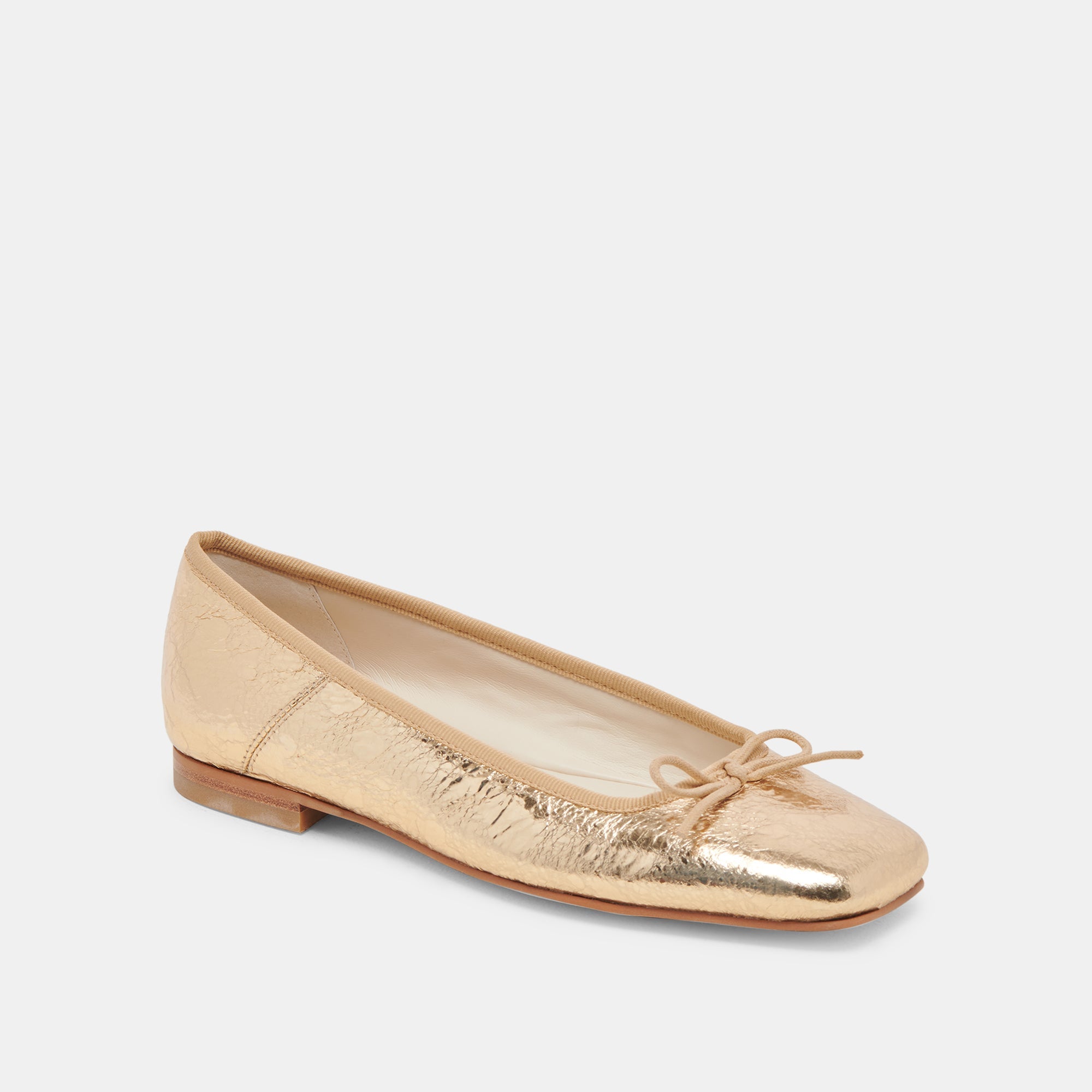 ANISA BALLET FLATS GOLD DISTRESSED LEATHER - re:vita - Image 3