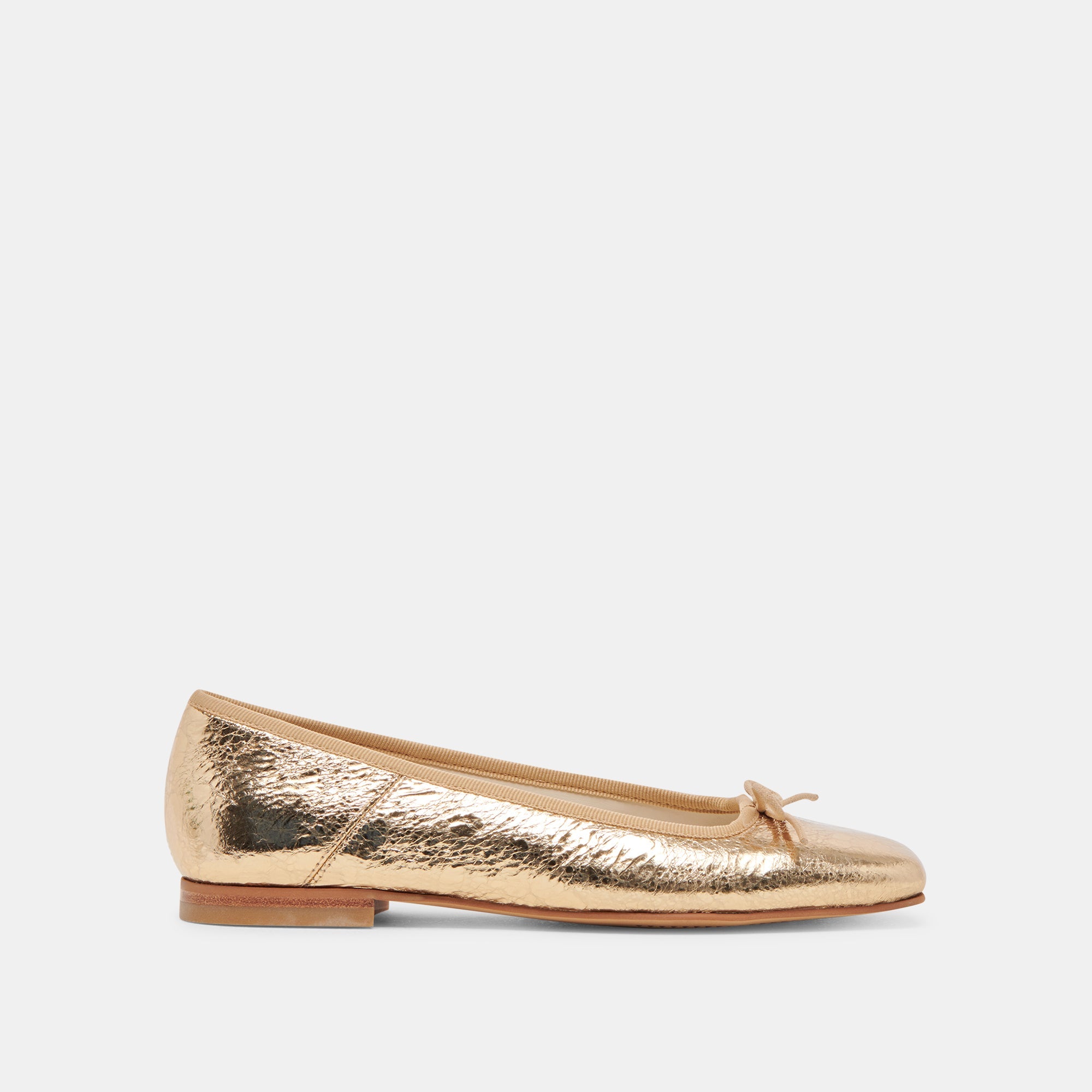 ANISA BALLET FLATS GOLD DISTRESSED LEATHER - re:vita