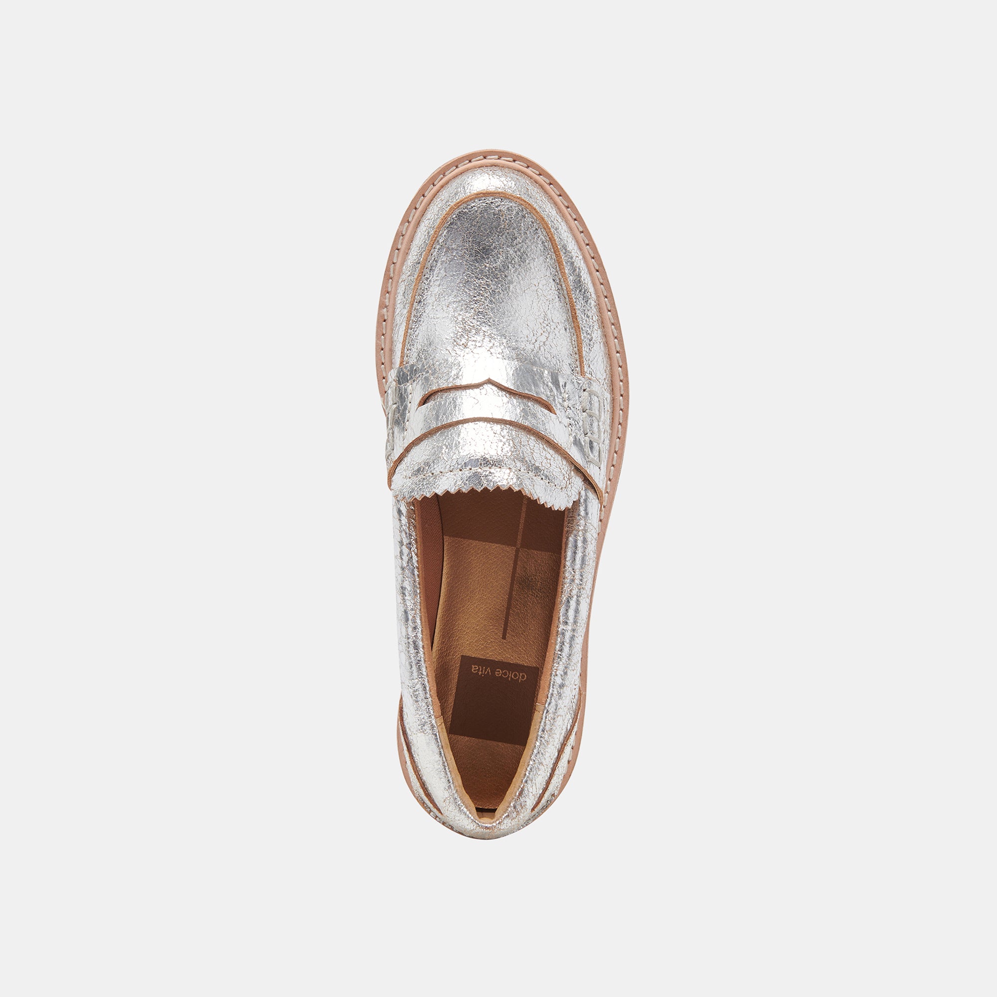 ARABEL LOAFERS SILVER DISTRESSED LEATHER - Image 9