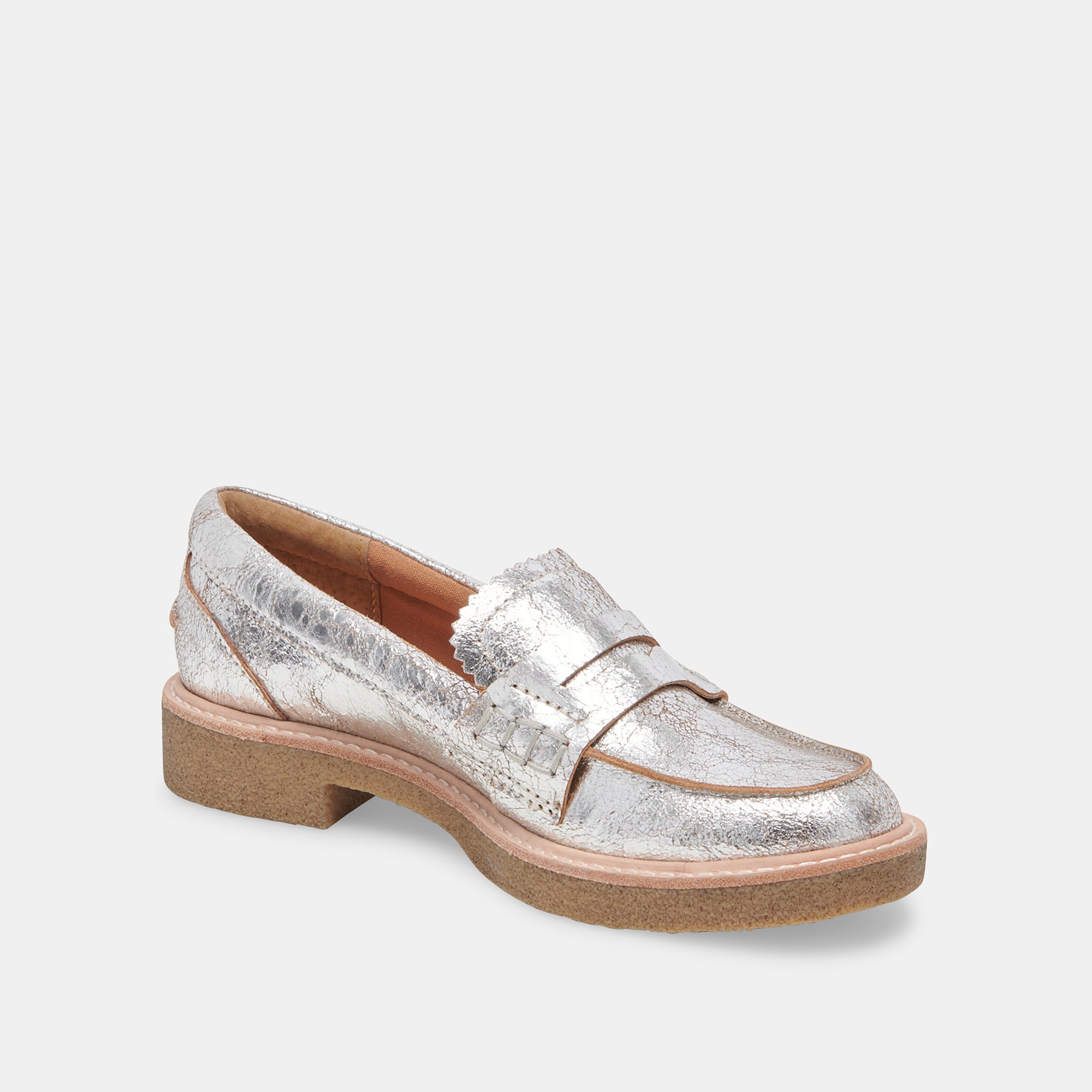 ARABEL LOAFERS SILVER DISTRESSED LEATHER - Image 5