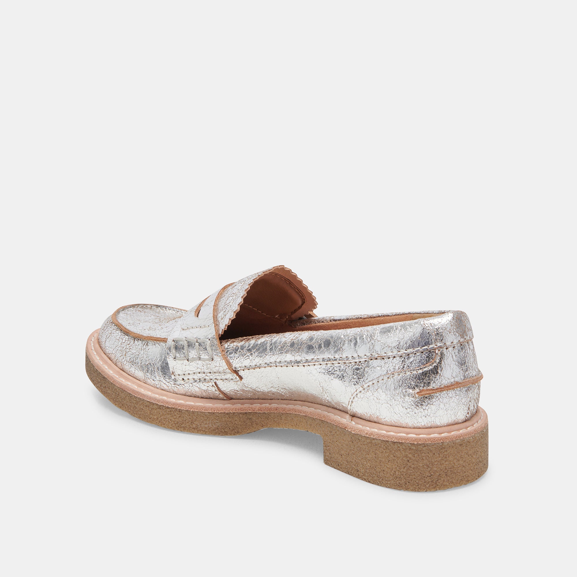 ARABEL LOAFERS SILVER DISTRESSED LEATHER - Image 6