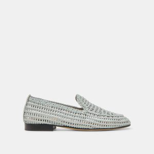 ARMOND FLATS SKY BLUE WOVEN LEATHER