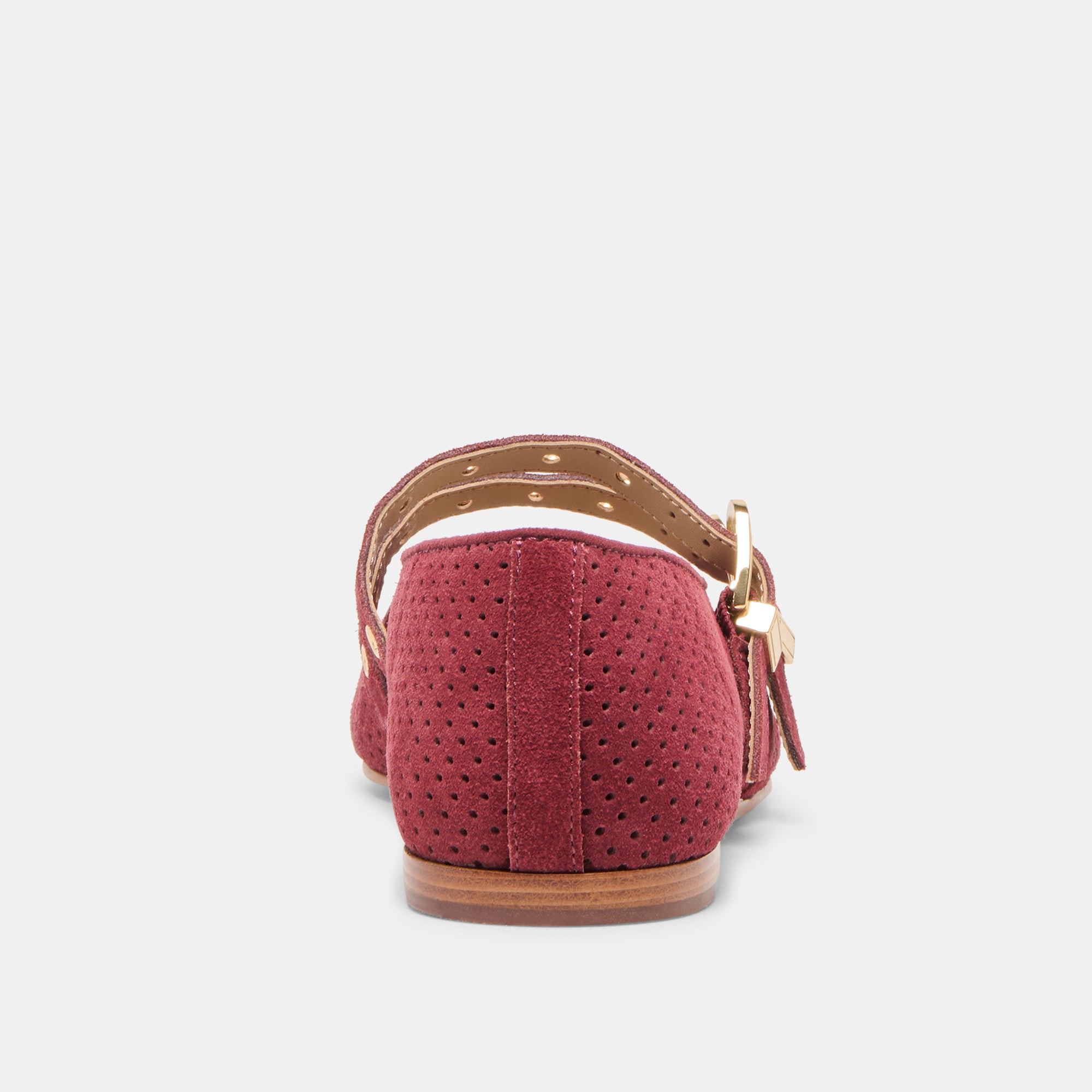 BAYLEE GROMMET BALLET FLATS OXBLOOD PERFORATED SUEDE - Image 8