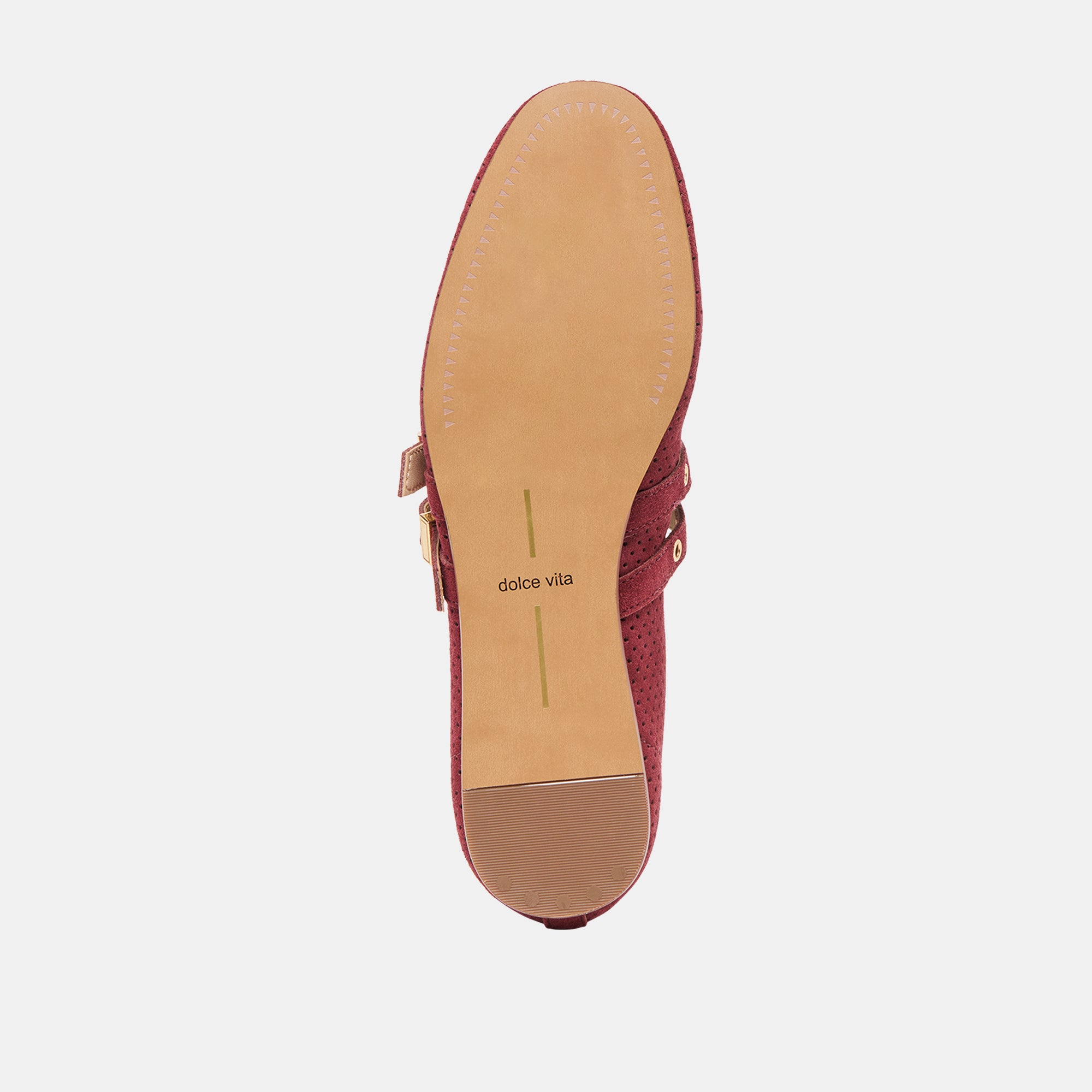 BAYLEE GROMMET BALLET FLATS OXBLOOD PERFORATED SUEDE - Image 10