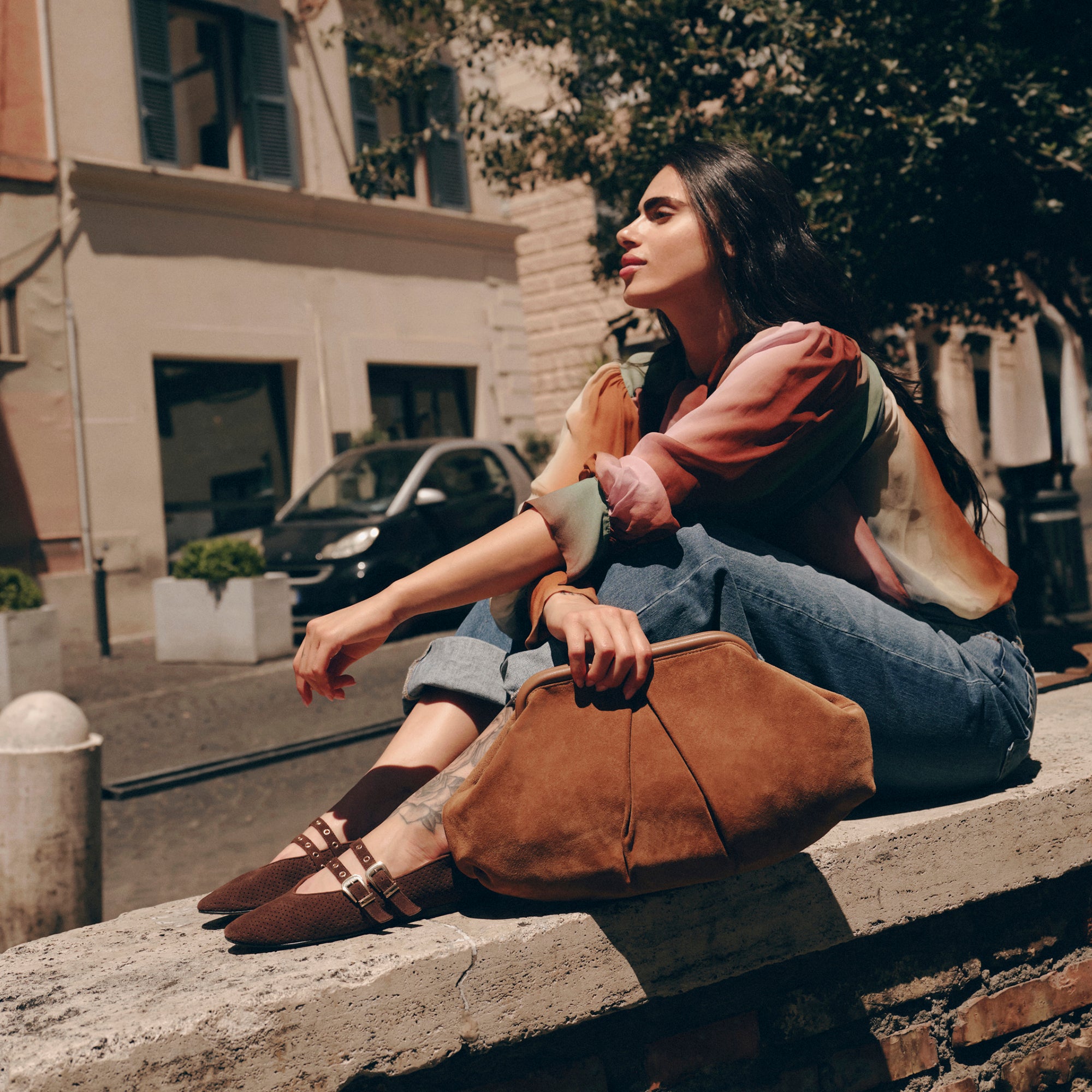 SAHARA CLUTCH COGNAC SUEDE - Image 3