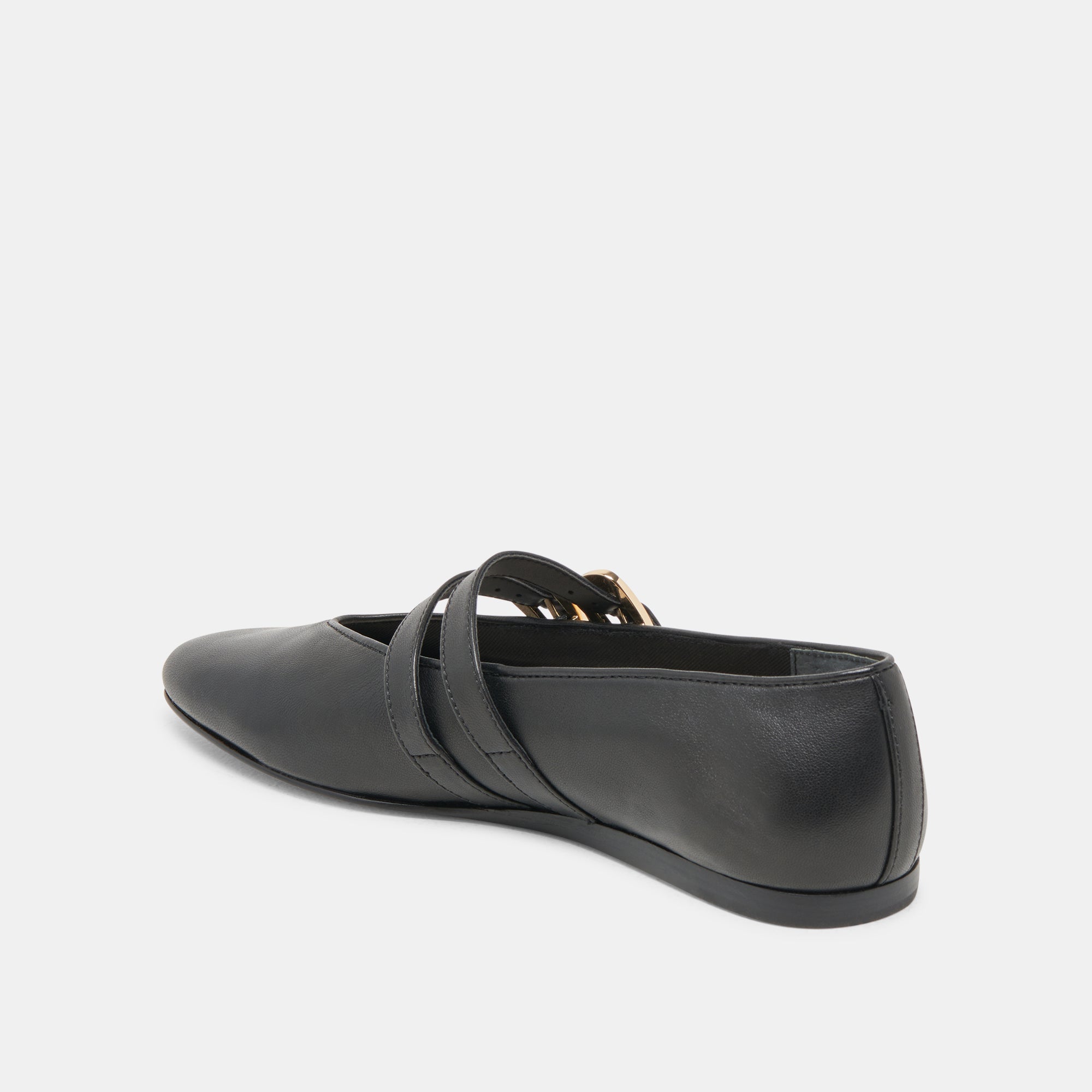 BAYLEE WIDE BALLET FLATS BLACK LEATHER - Image 5