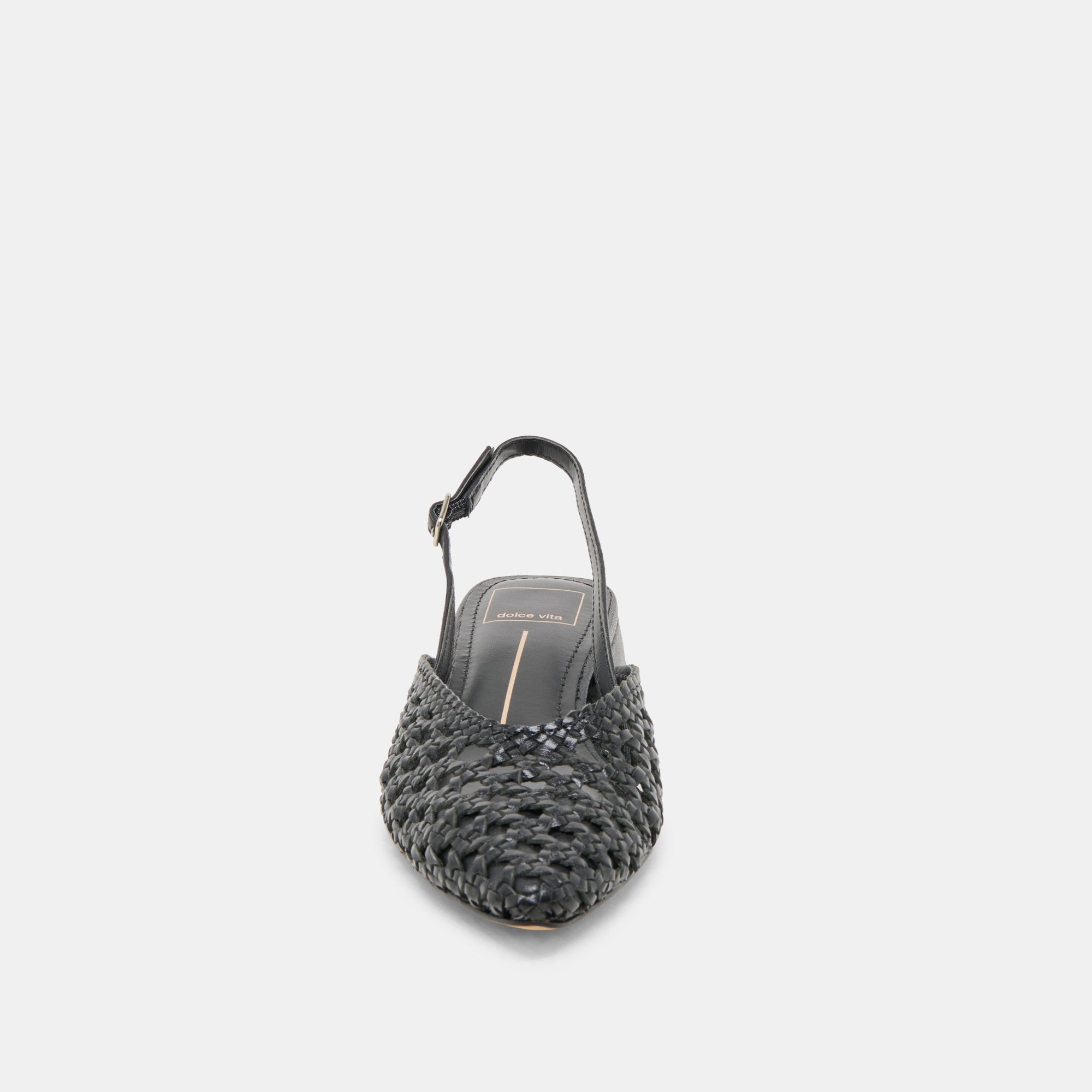BIRDIE FLATS BLACK WOVEN LEATHER - Image 6