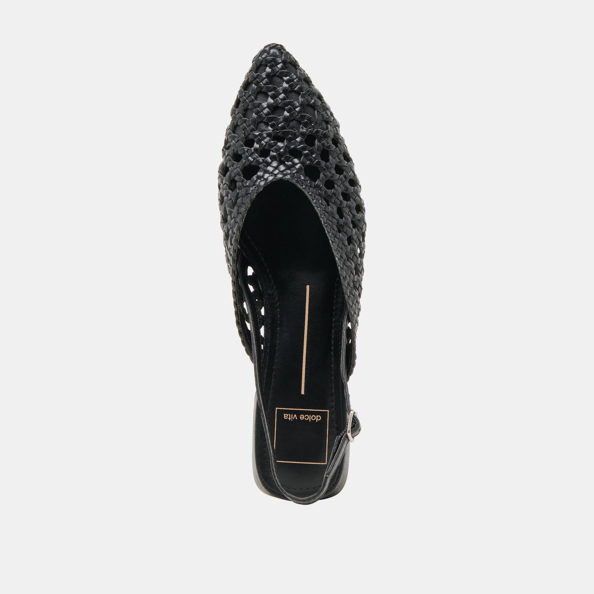 BIRDIE FLATS BLACK WOVEN LEATHER - Image 8