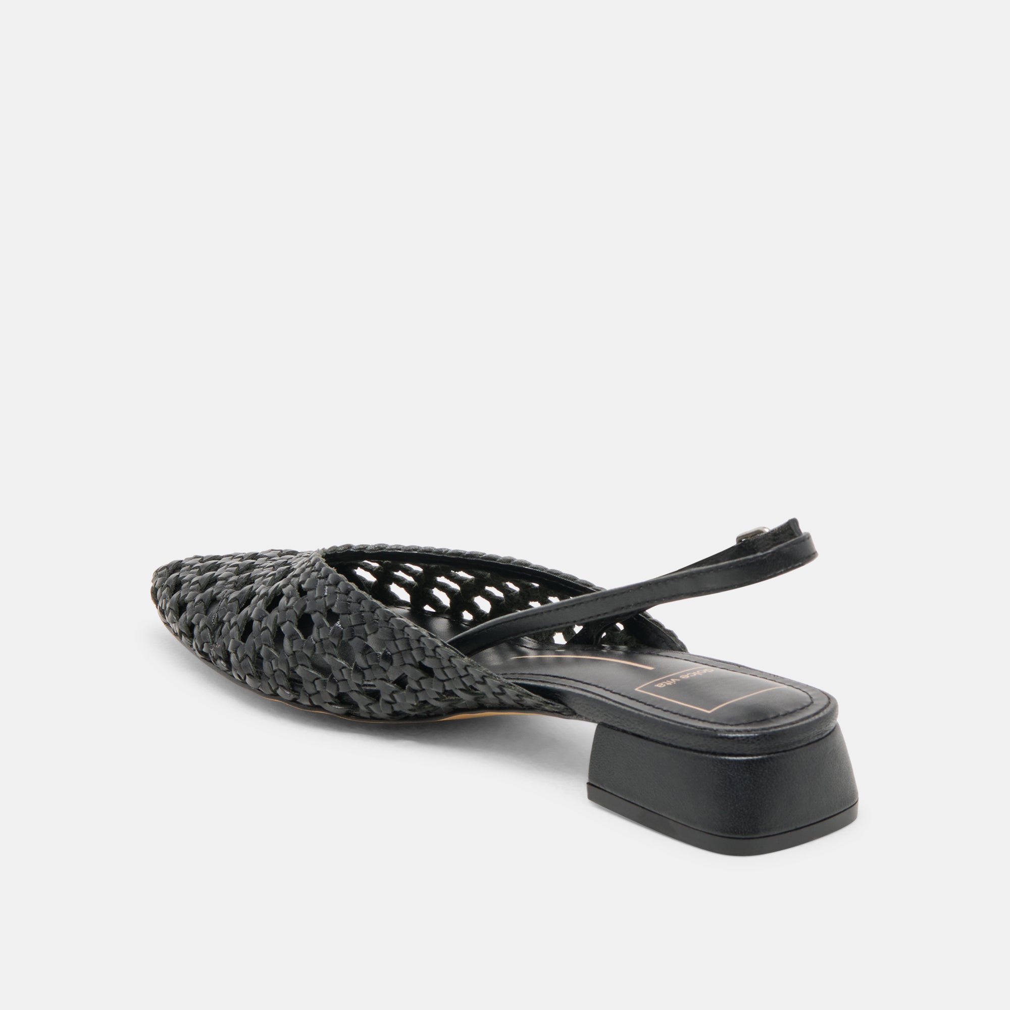 BIRDIE FLATS BLACK WOVEN LEATHER - Image 5