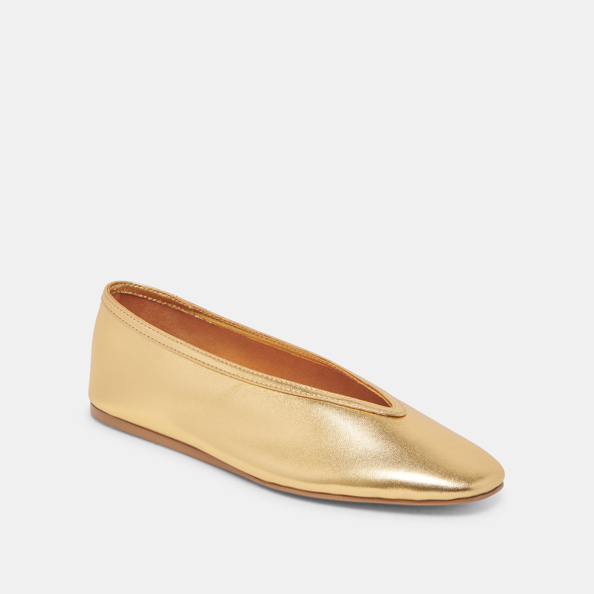 BRAIDY BALLET FLATS GOLD METALLIC LEATHER - Image 2