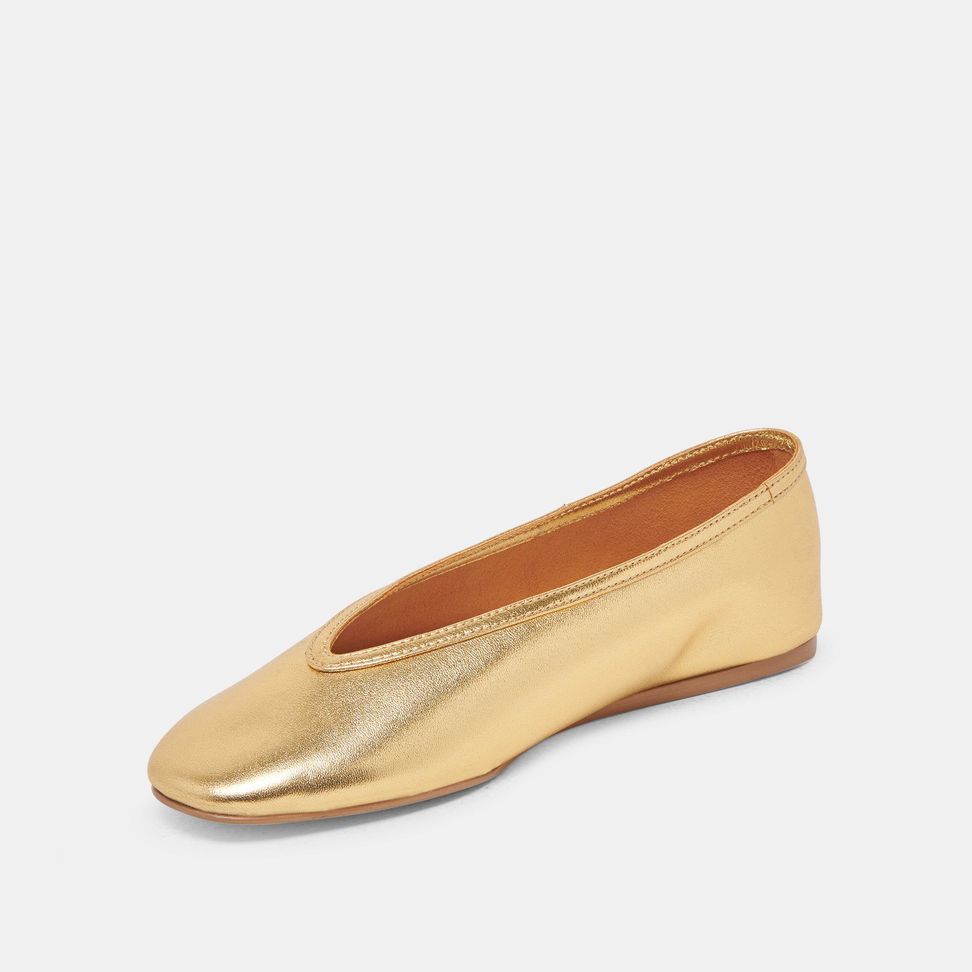 BRAIDY BALLET FLATS GOLD METALLIC LEATHER - Image 4
