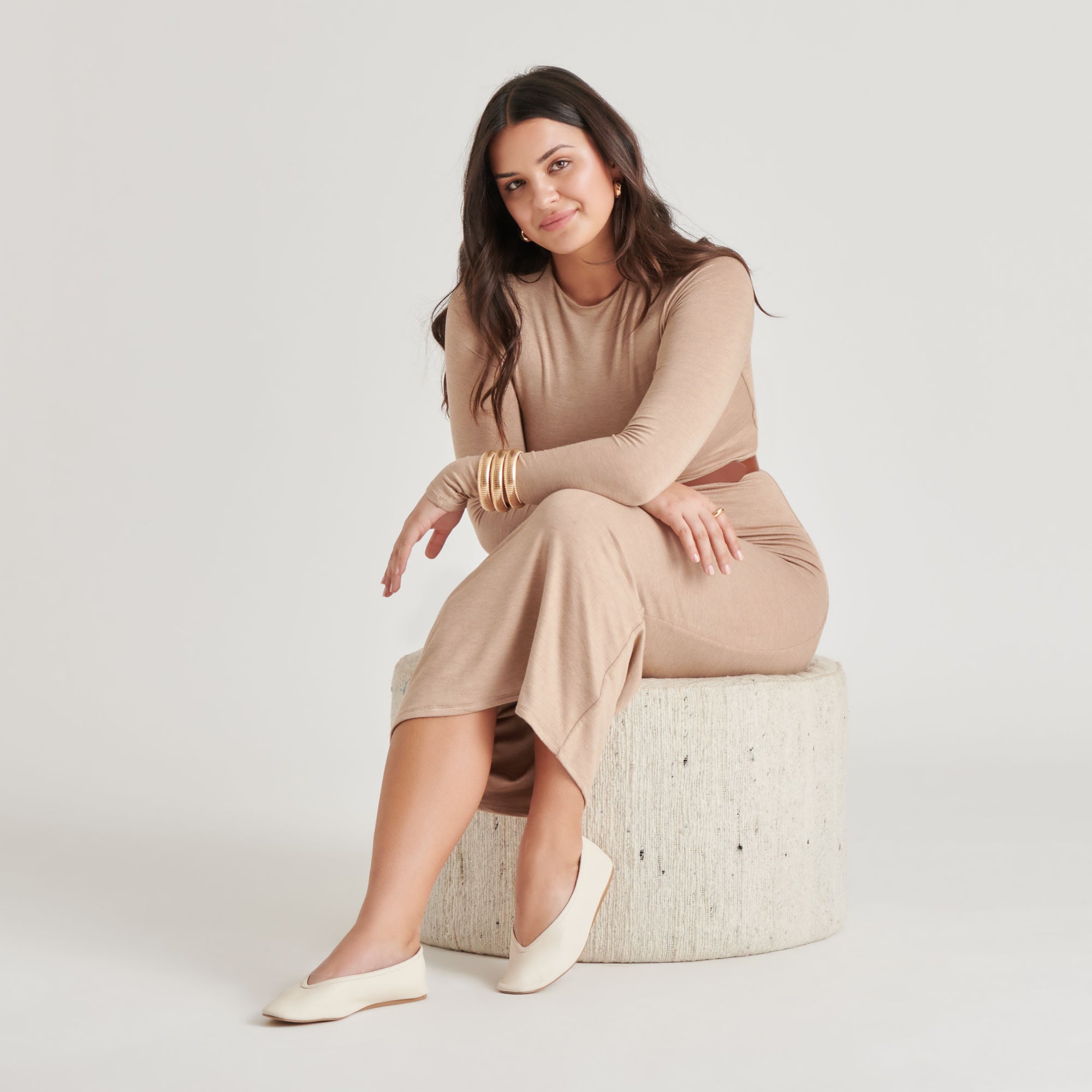 BRAIDY BALLET FLATS IVORY LEATHER - Image 2