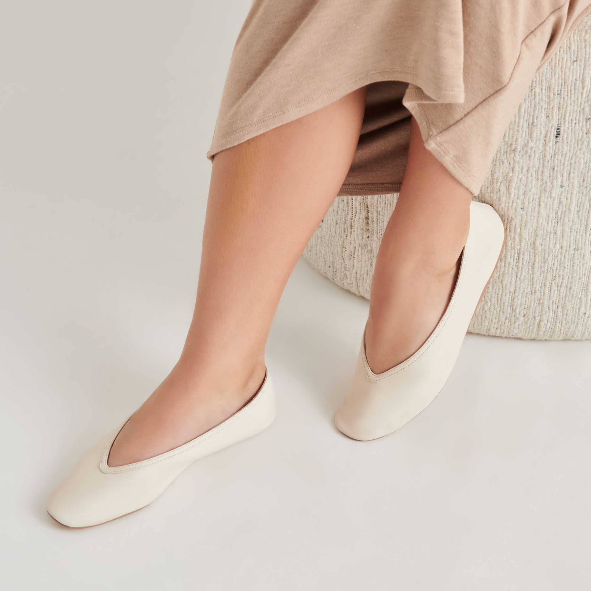 BRAIDY BALLET FLATS IVORY LEATHER - Image 6