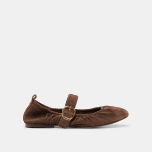 CAELY BALLET FLATS DK BROWN SUEDE