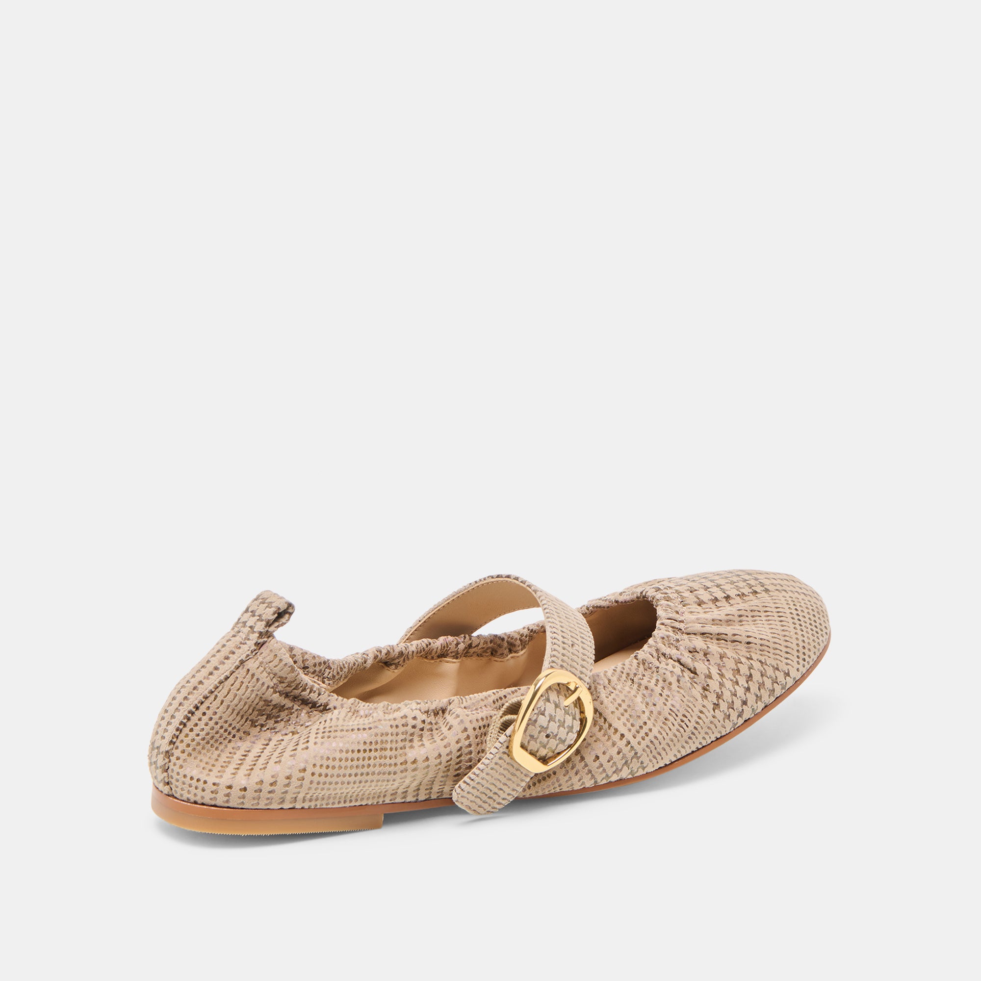 CAELY BALLET FLATS HERRINGBONE PRINTED SUEDE - Image 3