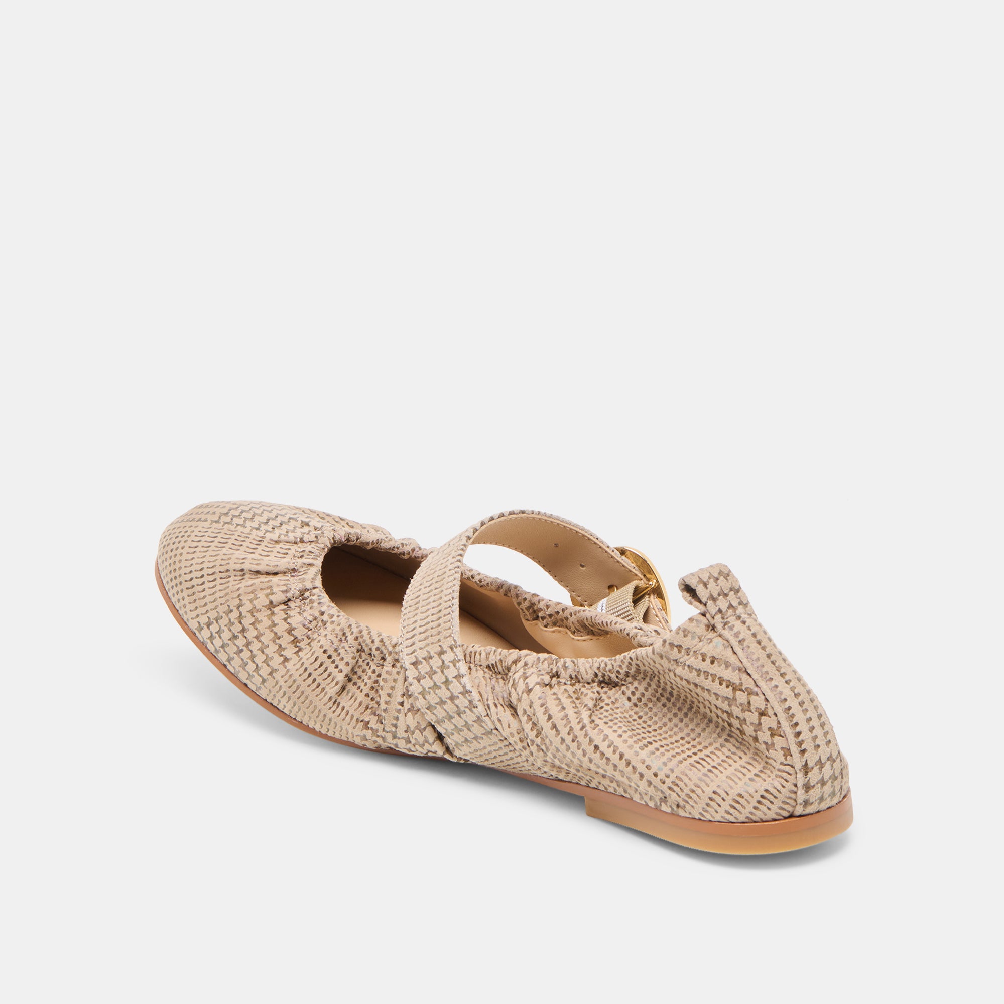 CAELY BALLET FLATS HERRINGBONE PRINTED SUEDE - Image 5