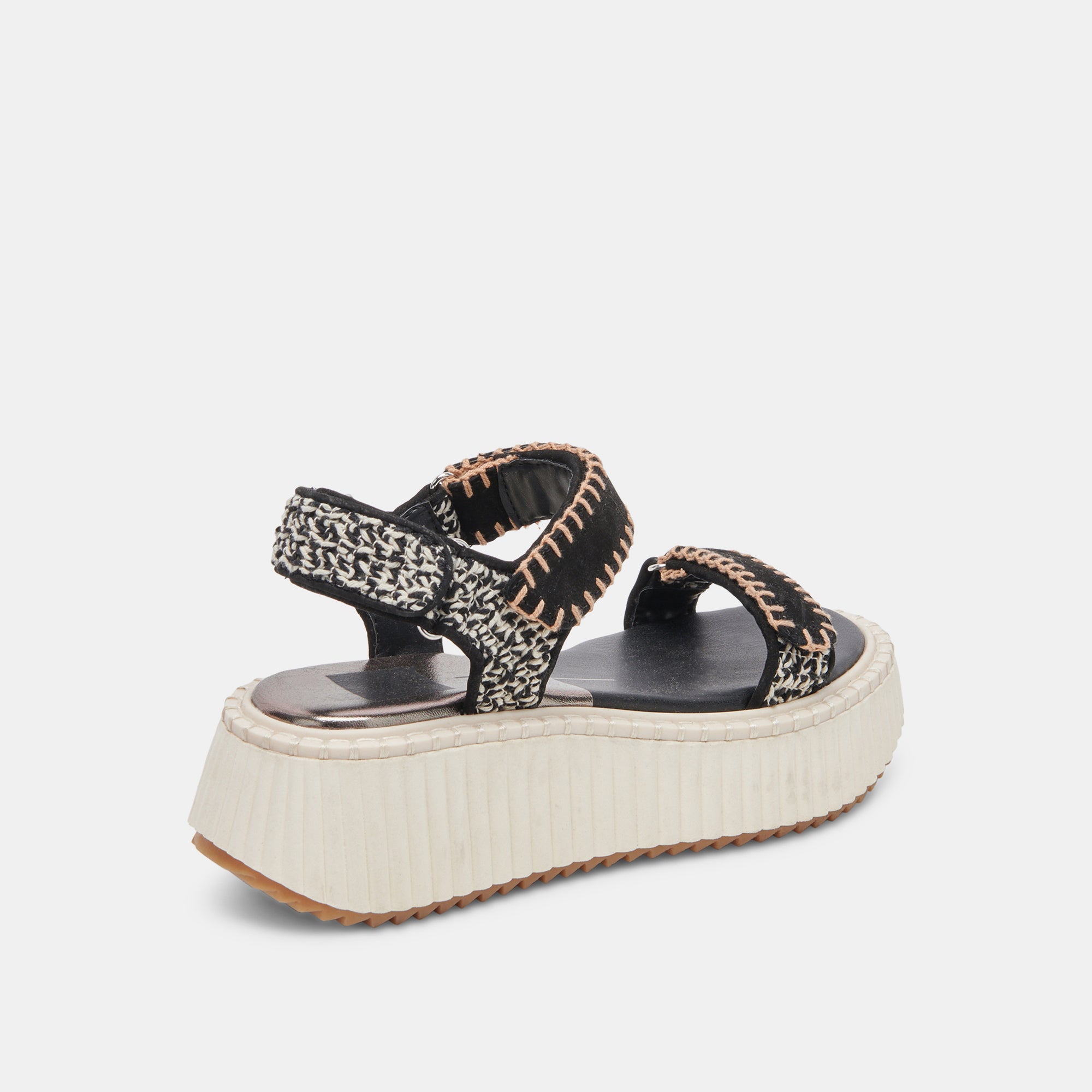 DEBRA SANDALS BLACK WHITE NUBUCK - Image 3