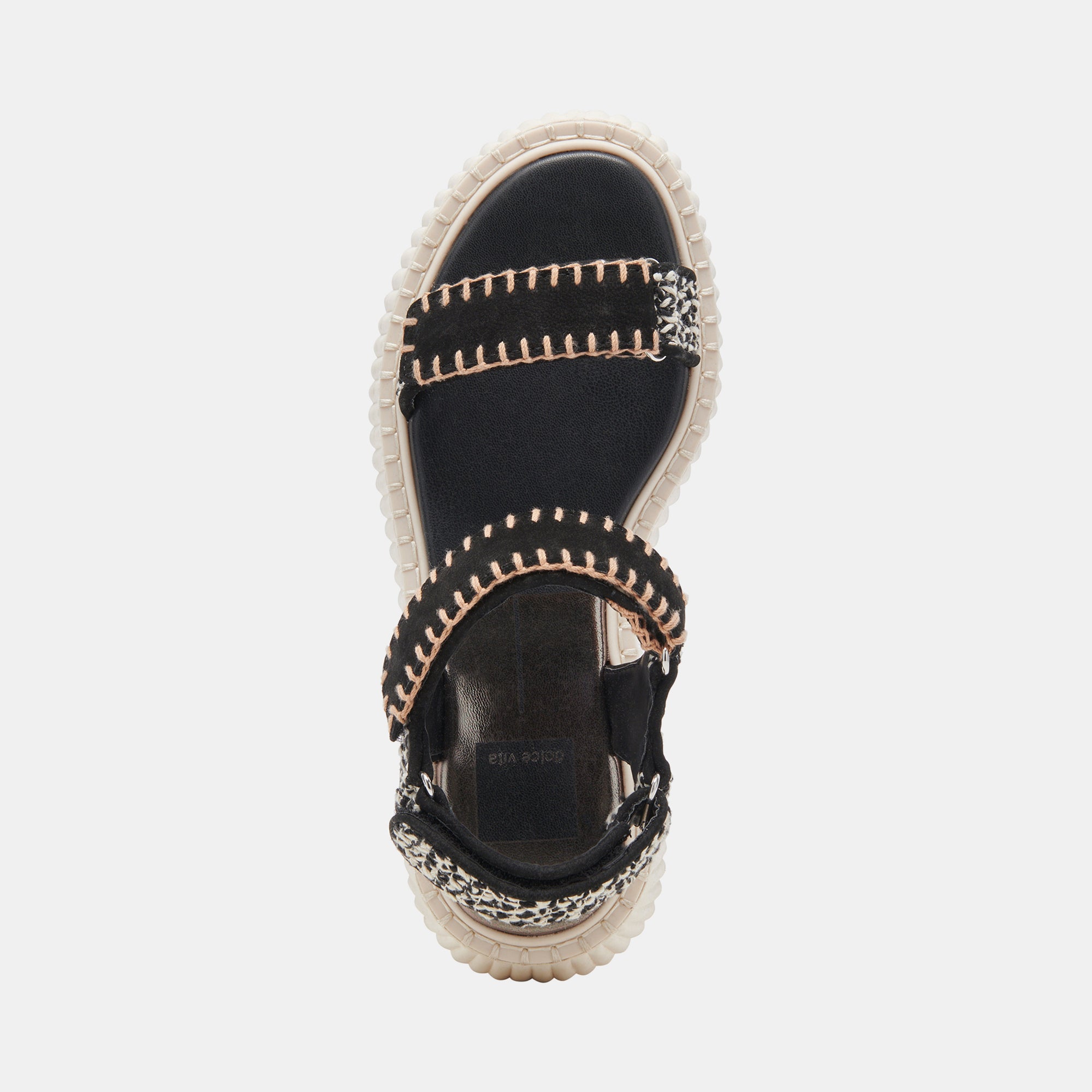 DEBRA SANDALS BLACK WHITE NUBUCK - Image 8