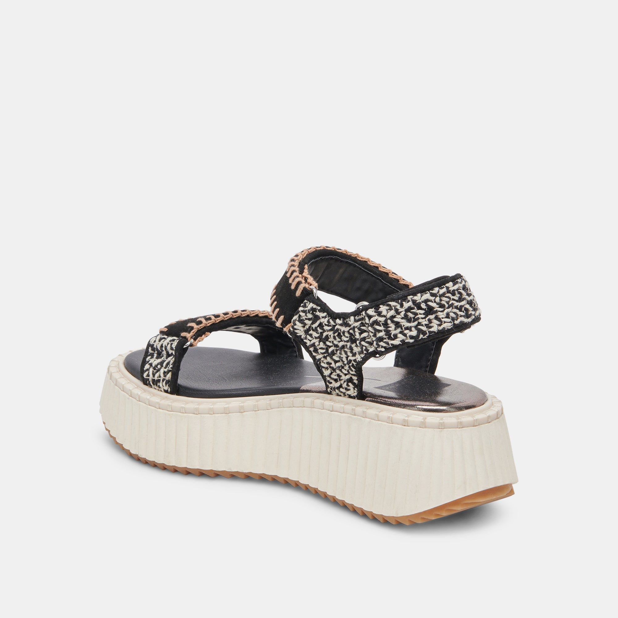 DEBRA SANDALS BLACK WHITE NUBUCK - Image 5