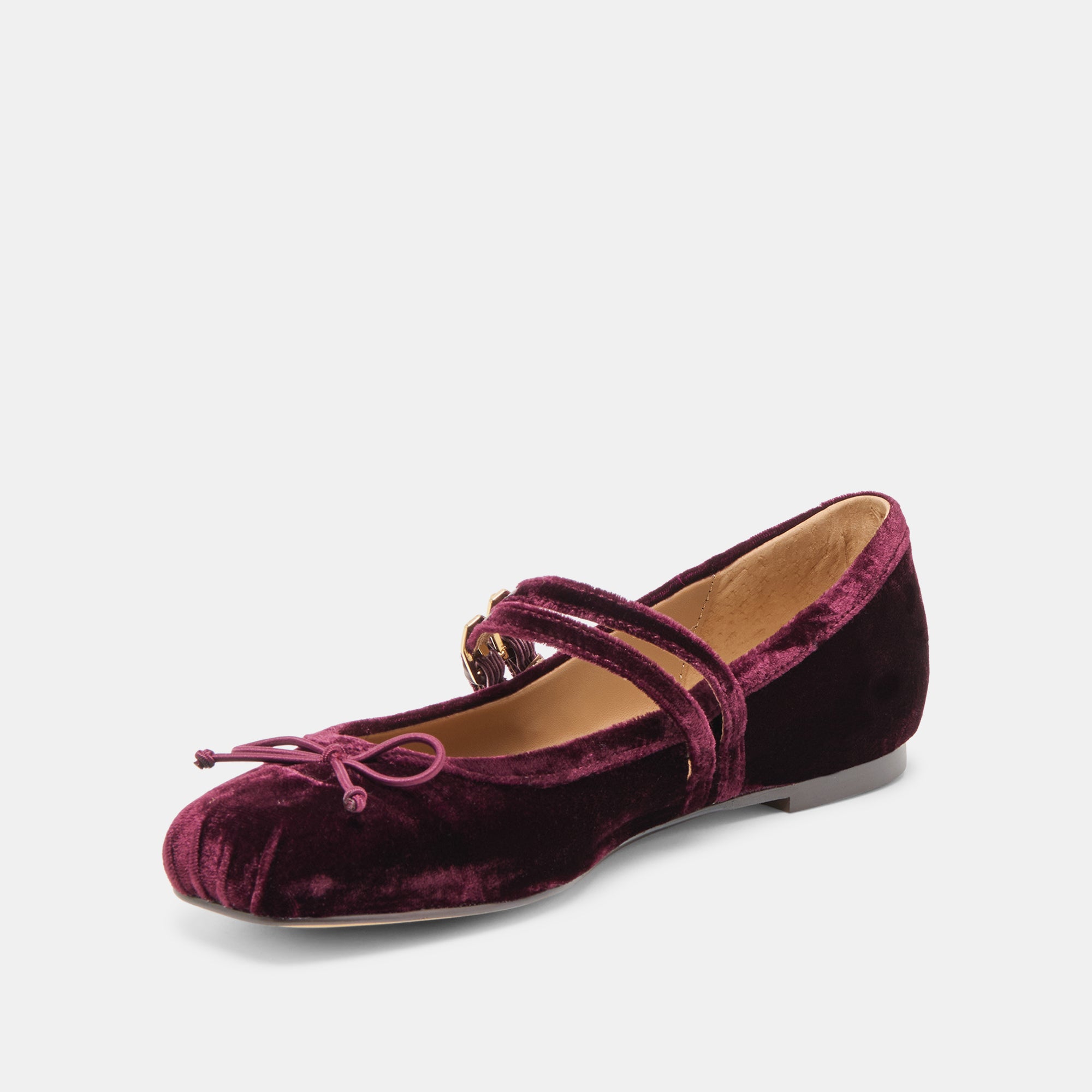 GIBSEN BALLET FLATS BURGUNDY VELVET - Image 6