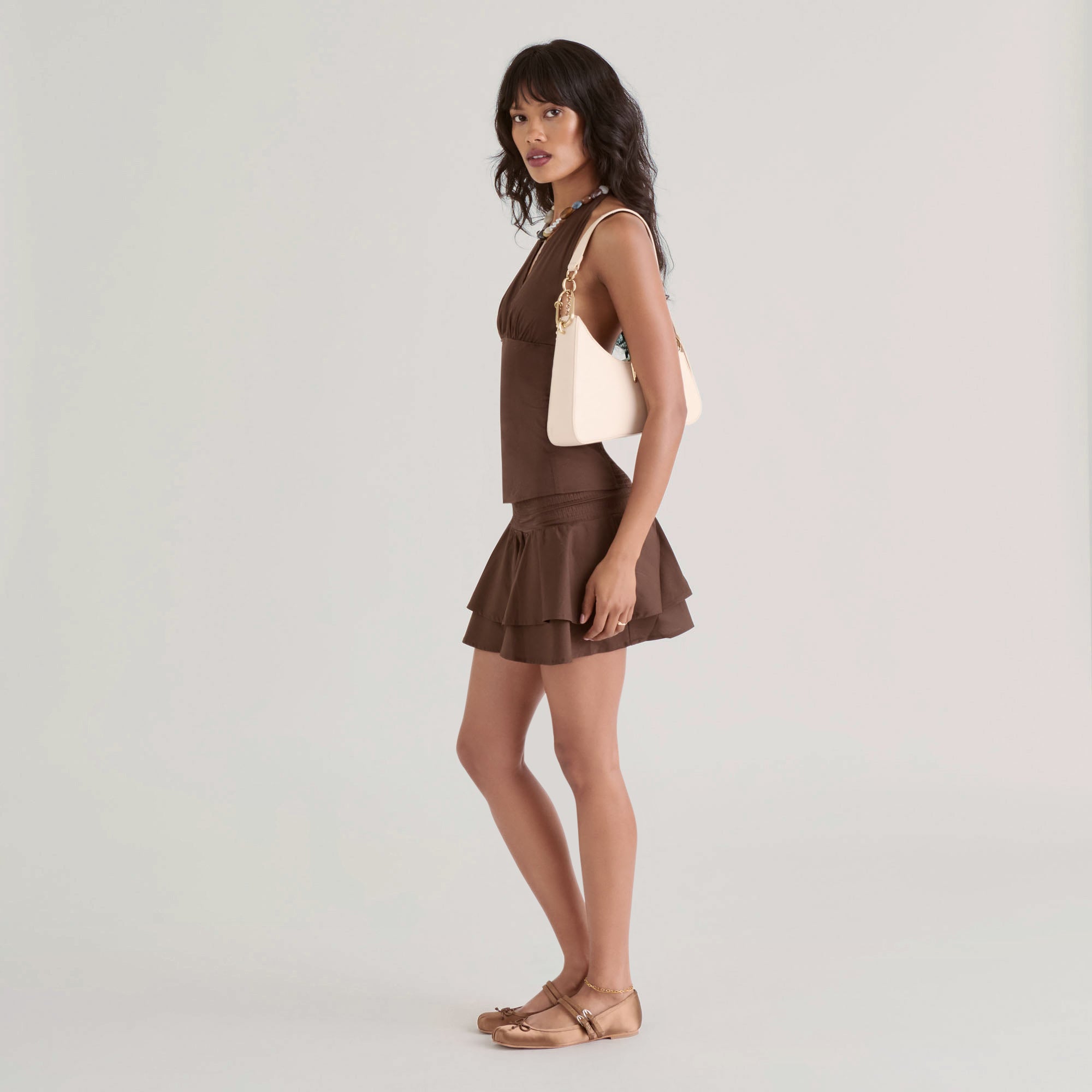 PRYA SHOULDER BAG CREME LEATHER - Image 8