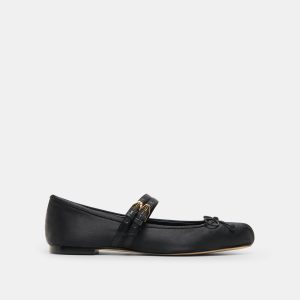 GIBSEN BALLET FLATS ONYX SATIN
