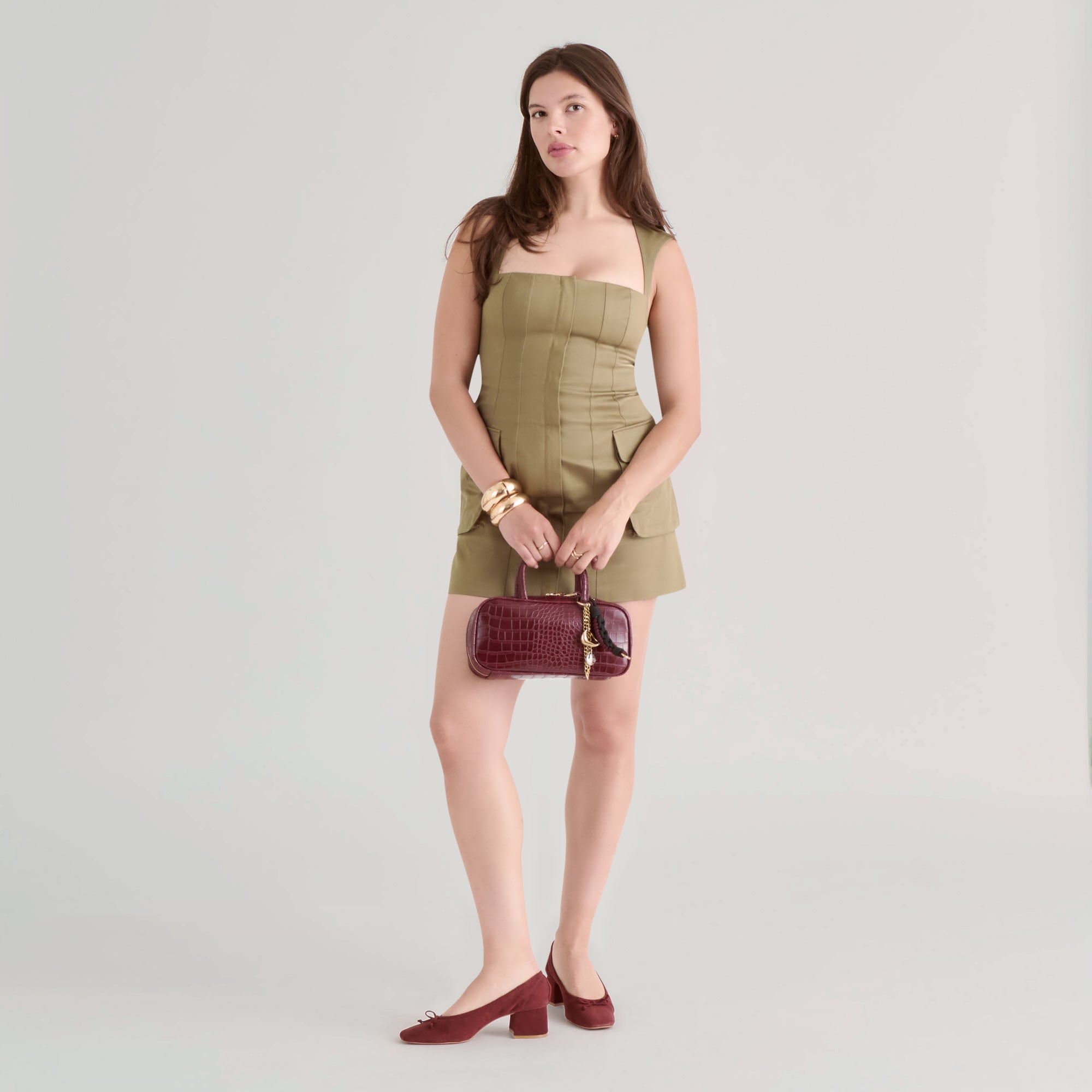 FLYN HANDBAG BURGUNDY CROCO STELLA - Image 6